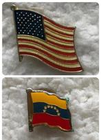 Pin vlag Amerika USA en Pin vlag Venezuela, Ophalen of Verzenden, Zo goed als nieuw, Stad of Land, Speldje of Pin