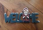 Appletree - vintage houten welkomsbord met kerstman (welcome, Diversen, Ophalen of Verzenden, Zo goed als nieuw