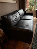 Candy intermezzo zwart glad leren bank, Ophalen, Gebruikt, Tweepersoons, Rechte bank