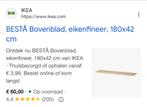 IKEA Besta Plank - Eikenfineer, Minder dan 50 cm, Gebruikt, 100 tot 150 cm, Eikenhout