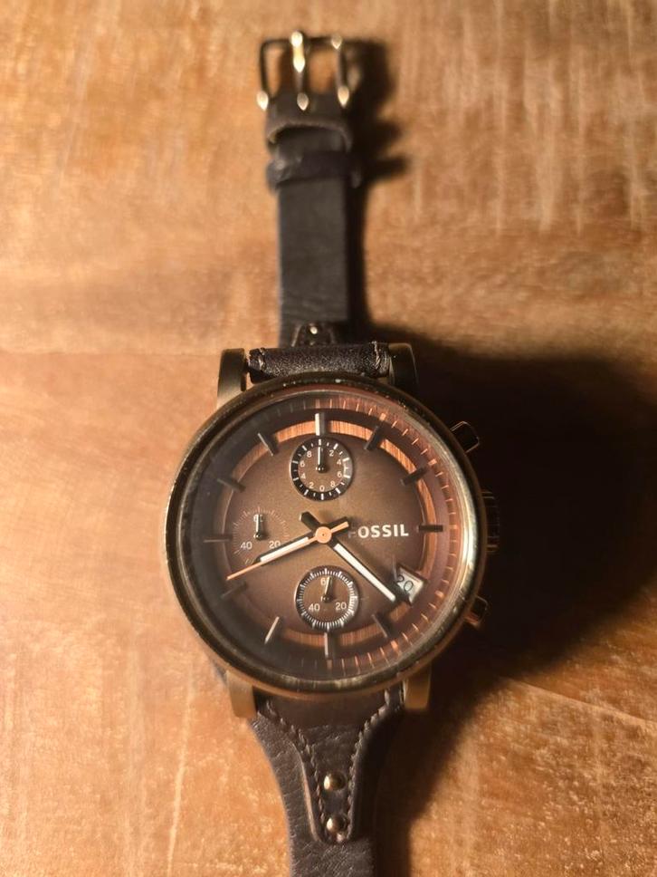 Fossil Original Boyfriend ES4286 dameshorloge, Sieraden, Tassen en Uiterlijk, Horloges | Dames, Zo goed als nieuw, Fossil, Leer