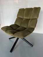 Design Draaifauteuil Groen - Velvet/Suede Look - Amsterdam, Huis en Inrichting, Stoelen, Ophalen, Overige kleuren, Leer, Zo goed als nieuw