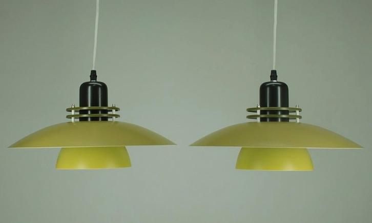 Vintage Skandinavische hanglampen - set van 2 voor 300 euro, Huis en Inrichting, Lampen | Hanglampen, Zo goed als nieuw, Minder dan 50 cm