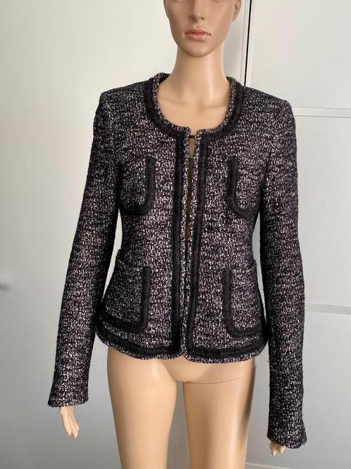 H753 Expresso maat 40=M wollen jasje blazer colbert zwart/gr, Kleding | Dames, Jasjes, Kostuums en Pakken, Zo goed als nieuw, Jasje