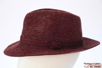 Vintage Gleufhoed Tonak bordeaux haarvilt 56 unisex   beschikbaar voor biedingen
