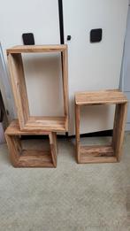 Open houten wandkastjes woonaccessoires, Huis en Inrichting, Ophalen, Zo goed als nieuw