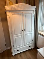Witte kledingkast baby- of kinderkamer landelijke stijl, 100 tot 150 cm, Grenenhout, 150 tot 200 cm, 50 tot 75 cm
