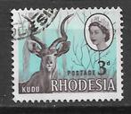Rhodesia 1966 Def serie Kudu drukfout punt bij letter D, Postzegels en Munten, Verzenden, Zimbabwe, Gestempeld