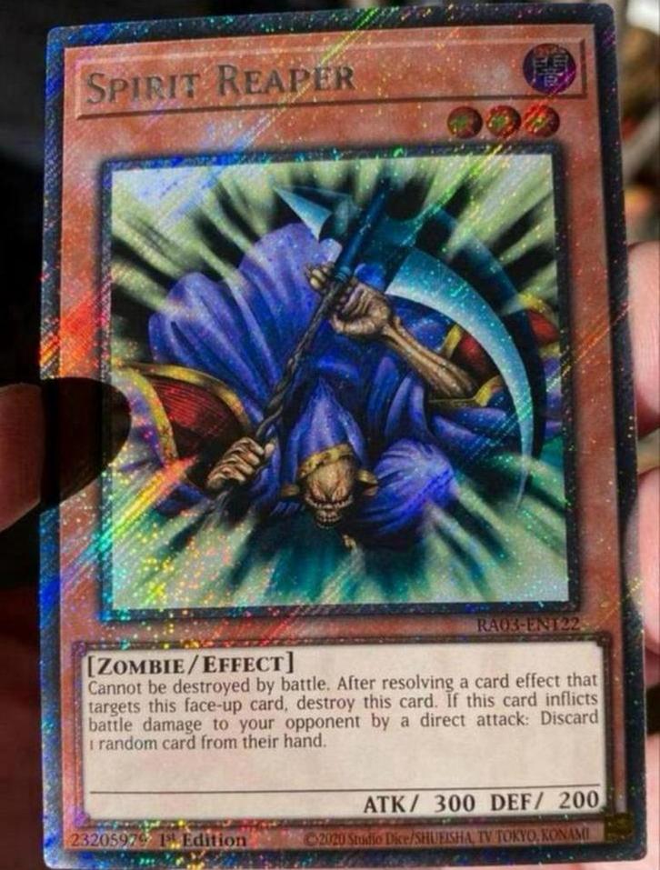 Yu-Gi-Oh! Spirit Reaper RA03 1st Edition !, Hobby en Vrije tijd, Verzamelkaartspellen | Yu-gi-Oh!, Zo goed als nieuw, Losse kaart