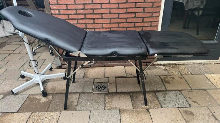 Massagetafel Set: Tafel, Stoel & Loeplamp, Huis en Inrichting, Stoelen, Gebruikt, Eén, Metaal, Zwart, Ophalen