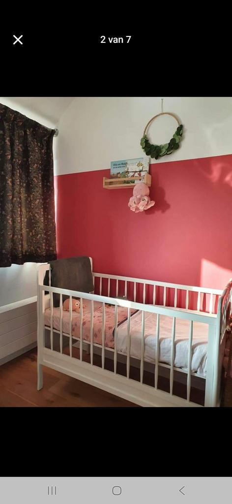 Vintage brocant ledikant., Kinderen en Baby's, Kinderkamer | Bedden, Zo goed als nieuw, Minder dan 140 cm, Minder dan 70 cm, Matras