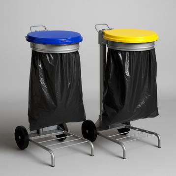 Industriële pedaal afvalbak op wielen beschikbaar voor biedingen