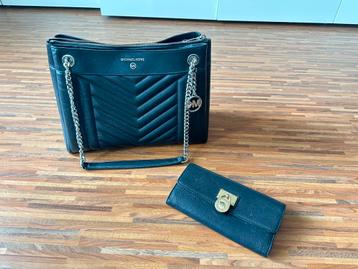 Michael Kors tas en beurs portemonnee zwart als nieuw beschikbaar voor biedingen