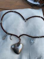 Houten ketting met hart, Sieraden, Tassen en Uiterlijk, Kettingen, Ophalen of Verzenden, Zo goed als nieuw