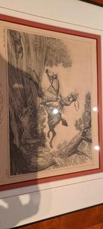 Fox Hunting Gravure door C. Vernet, Antiek en Kunst, Ophalen