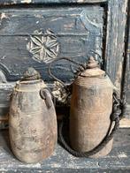 Houten Nepalese kruikjes met deksel, Overige kleuren, Aardewerk of Porselein, Ophalen of Verzenden, Zo goed als nieuw