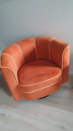 Dutchbone stoel oranje fluweel, Ophalen, Gebruikt, Eenpersoons, 75 tot 100 cm