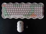 Trendy pastel draadloos toetsenbord + muis + mini ontvanger, Computers en Software, Toetsenbord en muis-set, Nieuw, Ophalen of Verzenden