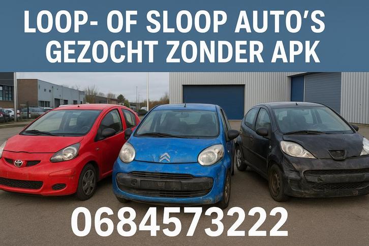 Gezocht loop of sloop auto’s zonder apk direct vrijwaring, Auto diversen, Overige Auto diversen, Ophalen