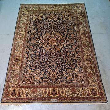 Indiaans tapijt met "Isfahan"/"Kechan" dessin mix jaren 80