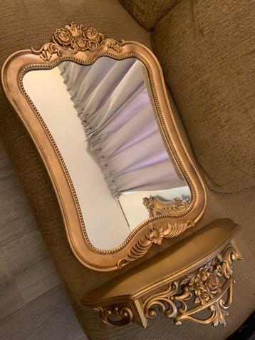 Gouden Spiegel met ornament barok kaptafel beschikbaar voor biedingen