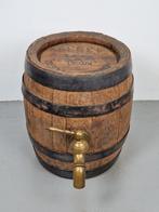 Vintage biervat messing kraan ton hout vat Mancave Duits '60, Verzamelen, Overige merken, Overige typen, Gebruikt, Ophalen of Verzenden