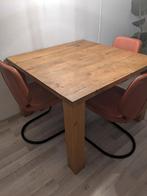 Solide eettafel en 3 fijne stoelen, Huis en Inrichting, Ophalen, Gebruikt, Rechthoekig, 100 tot 150 cm