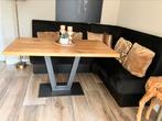 Eettafel 140 x 80, Ophalen, Gebruikt, 100 tot 150 cm, Eikenhout