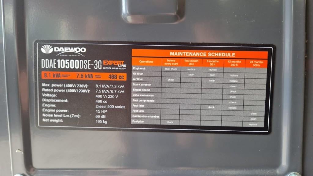 DAEWOO DDAE10500DSE-3G diesel aggregaat, Doe-het-zelf en Verbouw, Aggregaten, Ophalen, Elektrisch startend, Dieselolie, Nieuw
