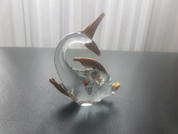 Mini beeldje Vis Sculptuur van glas - Vintage beschikbaar voor biedingen