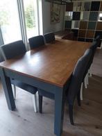 Houten Eettafel met Stoelen, Huis en Inrichting, Tafels | Eettafels, Ophalen, 50 tot 100 cm, Zo goed als nieuw, Vijf personen of meer