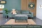 3 Zits Bank Groen Met Hocker 1 Jaar Oud [Refurbished], Huis en Inrichting, -, -, Driepersoons, 75 tot 100 cm