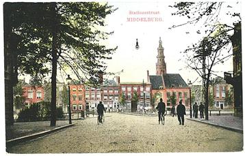 959215 Middelburg Zeeland Stationsstraat Nette oude kaart On beschikbaar voor biedingen