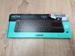 Logitech K400+ Draadloos Toetsenbord met Touchpad, Multimediatoetsen, Logitech, Nieuw, Ophalen of Verzenden