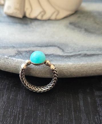 Buddha to Buddha Ring Batas Sphere Stone Turquoise  beschikbaar voor biedingen