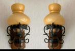 Vintage Muurlampjes Olielamp Stijl (Set van 2), Ophalen, Gebruikt, Glas, Vintage