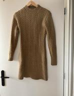 Warme kabeltrui jurk beige bruin S/36, Kleding | Dames, Jurken, Beige, Ophalen of Verzenden, Zo goed als nieuw, Maat 36 (S)