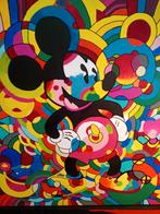 Schilderijen van oa. Mickey Mouse en dorpslandschap, Ophalen of Verzenden