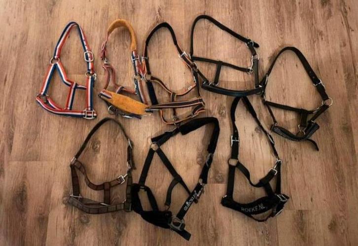 Partij halsters maat pony, Dieren en Toebehoren, Paarden en Pony's | Hoofdstellen en Tuigage, Gebruikt, Overige soorten, Ophalen of Verzenden