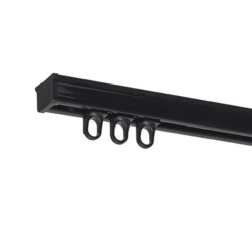 Gordijnrails zwart - 6 rails (2 met bocht), Huis en Inrichting, Stoffering | Gordijnen en Lamellen, Nieuw, 200 cm of meer, Zwart