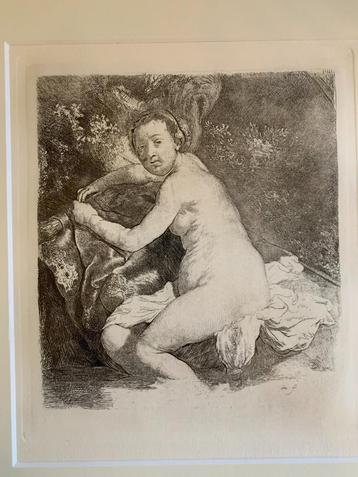 Ets naar Rembrandt - vrouwelijk naakt beschikbaar voor biedingen