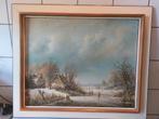 zeer mooi olieverf winterlandschap uit 1981, Antiek en Kunst, Ophalen of Verzenden