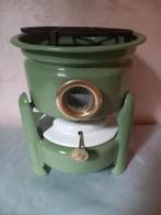Resedagroen emaille 1pits petroleumstel met lont, Antiek en Kunst, Antiek | Emaille, Ophalen of Verzenden