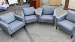4 prachtige grijze luie stoelen / FRIHETEN Fauteuil, Skifteb, Huis en Inrichting, Stoelen, Ophalen, Hout, Zo goed als nieuw, Vier
