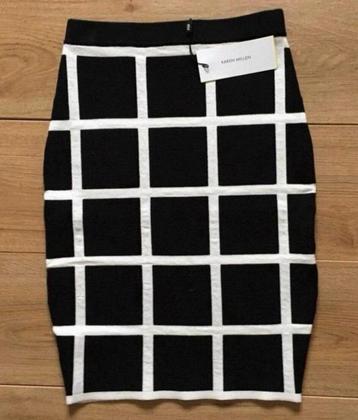 Karen Millen kort jurk rok dress XS zwart wit NIEUW rokje beschikbaar voor biedingen