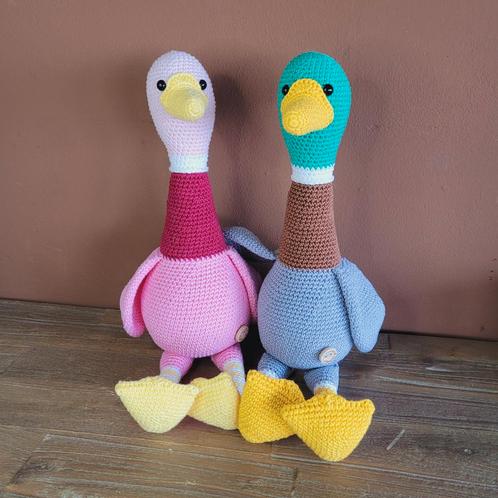 Gehaakte eend Edward knuffels, Hobby en Vrije tijd, Breien en Haken, Nieuw, Haken, Overige typen, Ophalen of Verzenden
