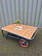 Prachtige stoere industriele salontafel 120x80x40, Ophalen, 100 tot 150 cm, 50 tot 100 cm, Zo goed als nieuw