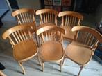 6 x houten stoelen., Huis en Inrichting, Stoelen, Ophalen, Gebruikt, Bruin, Vijf, Zes of meer stoelen