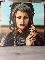 Schilderij van Afrikaanse vrouw., Huis en Inrichting, Ophalen, Zo goed als nieuw, Schilderij, 50 tot 75 cm