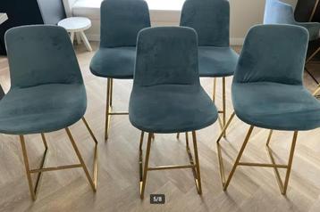 (5) barstoel Mowkan SKY Petrol zithoogte 65cm beschikbaar voor biedingen